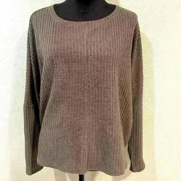 H By Bordeaux cozy soft sweater in Taupe- oversized size S - Picture 1 of 7